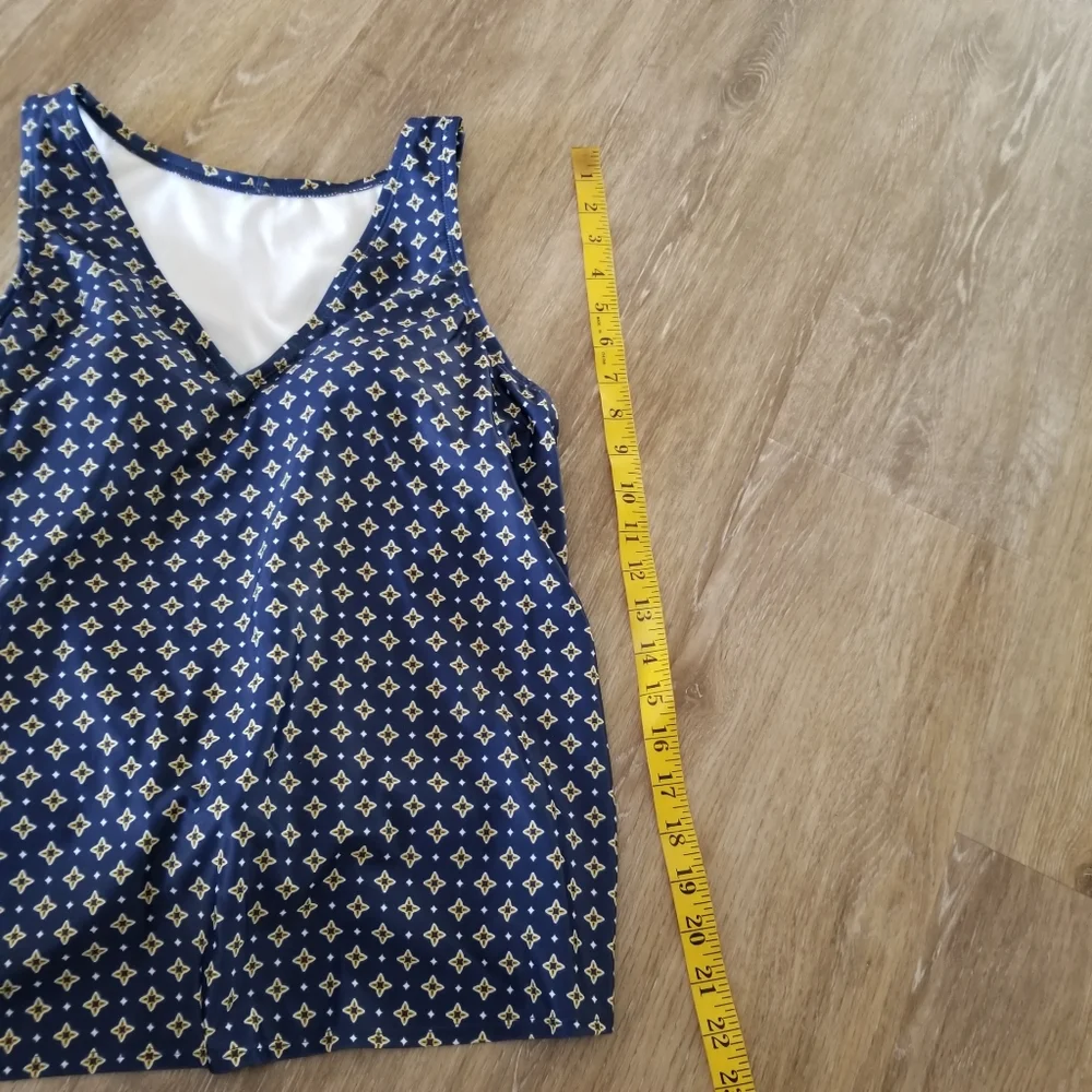 NWT Kona Sol Navy Back Tie Tankini Swim Top Size Small - Picture 7 of 9